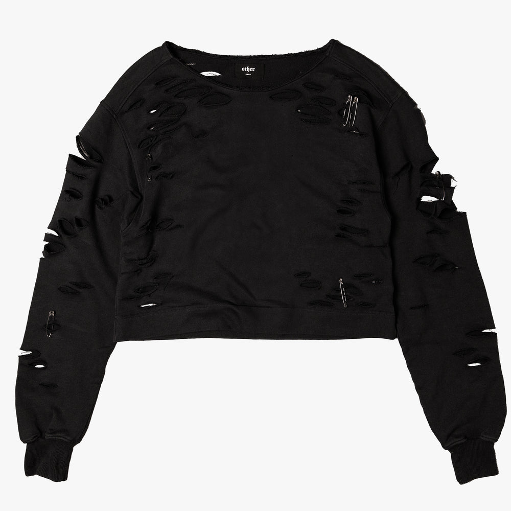 UNIF Women's Sweatshirt hotsell Size XS Black Thrashed Raw Edges, Frayed Destroyed