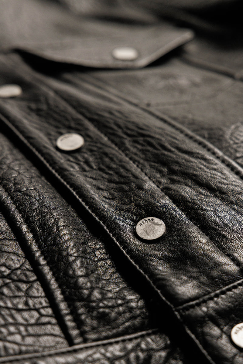 The Leather Trucker Jacket - Black