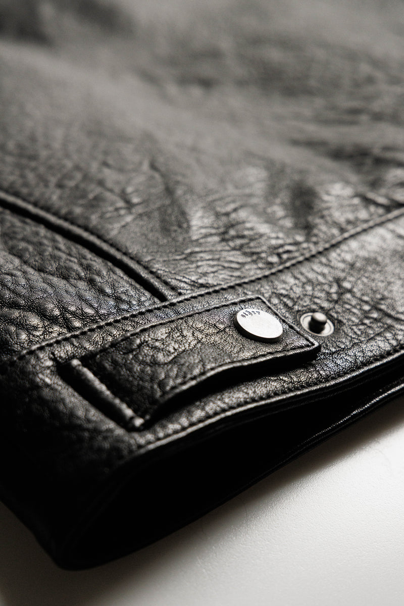 The Leather Trucker Jacket - Black