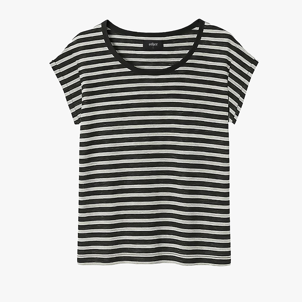 Lazarus Scoop Neck T-Shirt - Stripe ‐ OTHER