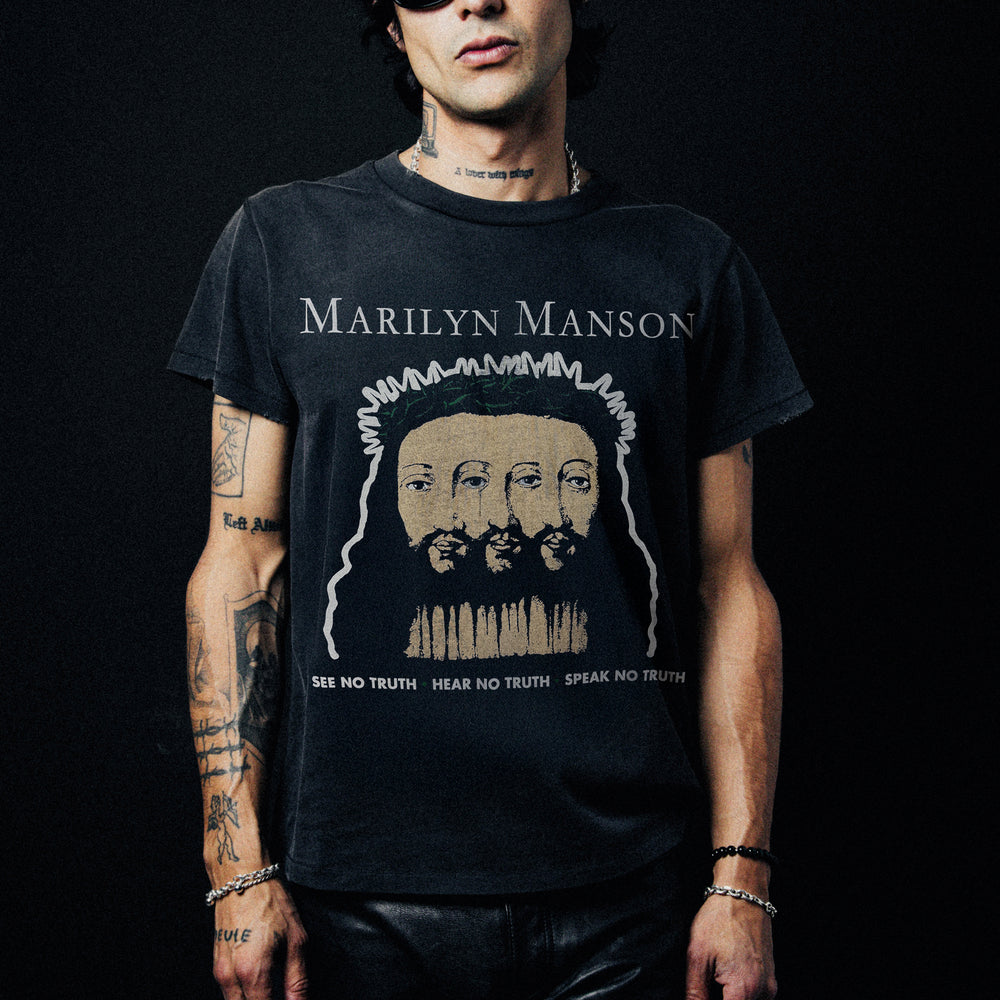 トップス MARILYN MANSON believe t-shirt fade l MM-