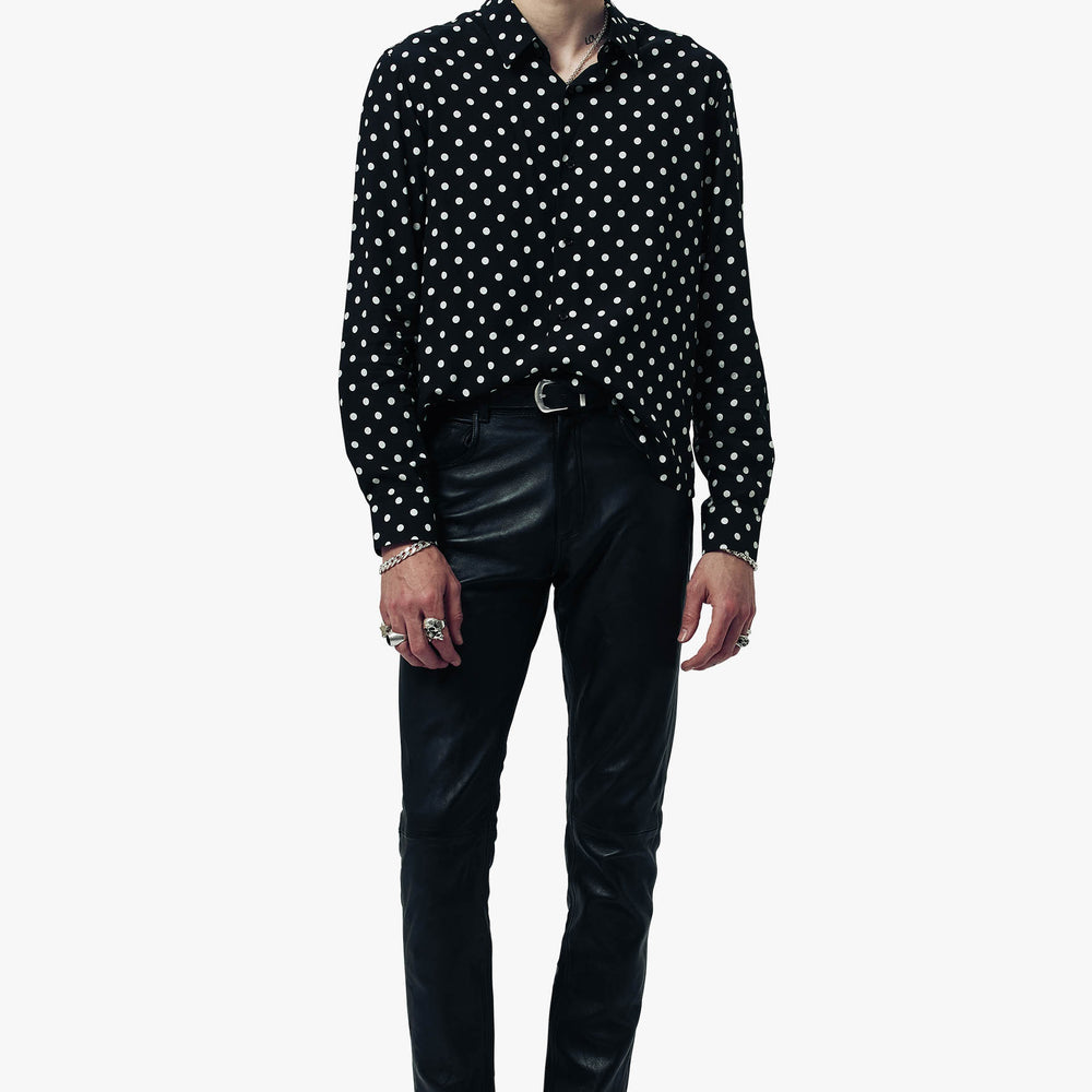 POLKA DOT LONG SLEEVE SHIRT | BLACK ‐ OTHER