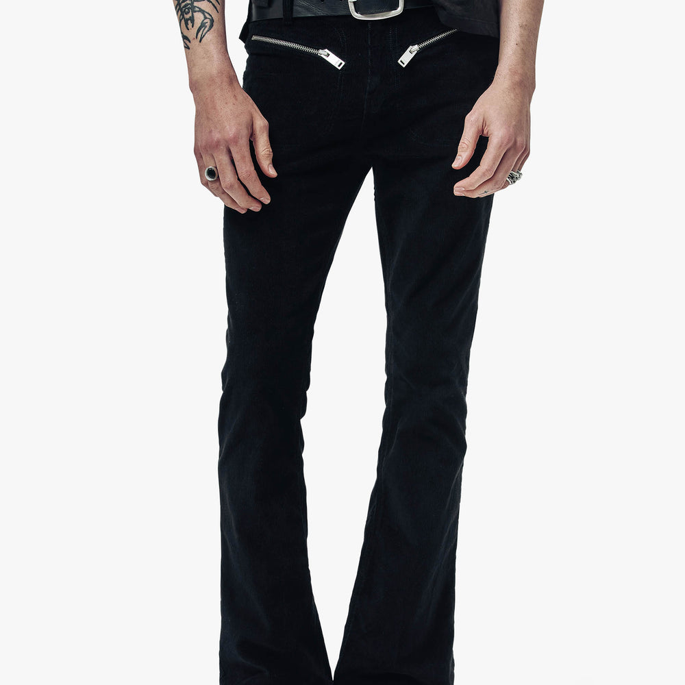 Elasticated Printed Pants - Indigo Red & Zigzag Mc