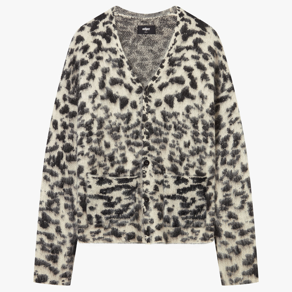 Oversized leopard cardigan top
