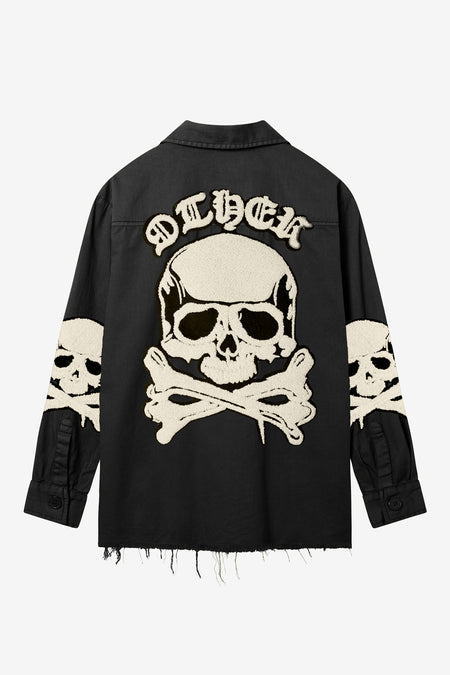 Skull & Crossbones Military Shirt -  Relic Black