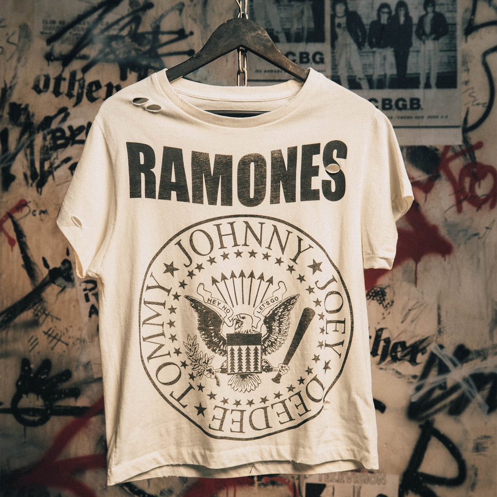 Maglietta Skinny Ufficiale Dei Ramones – Logo Classico Con Sigillo, Donna Taglie UK 8-14