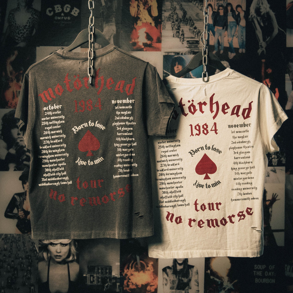 MOTORHEAD NO REMORSE' VINTAGE TEE HEAVY RELIC BLACK ‐ OTHER UK