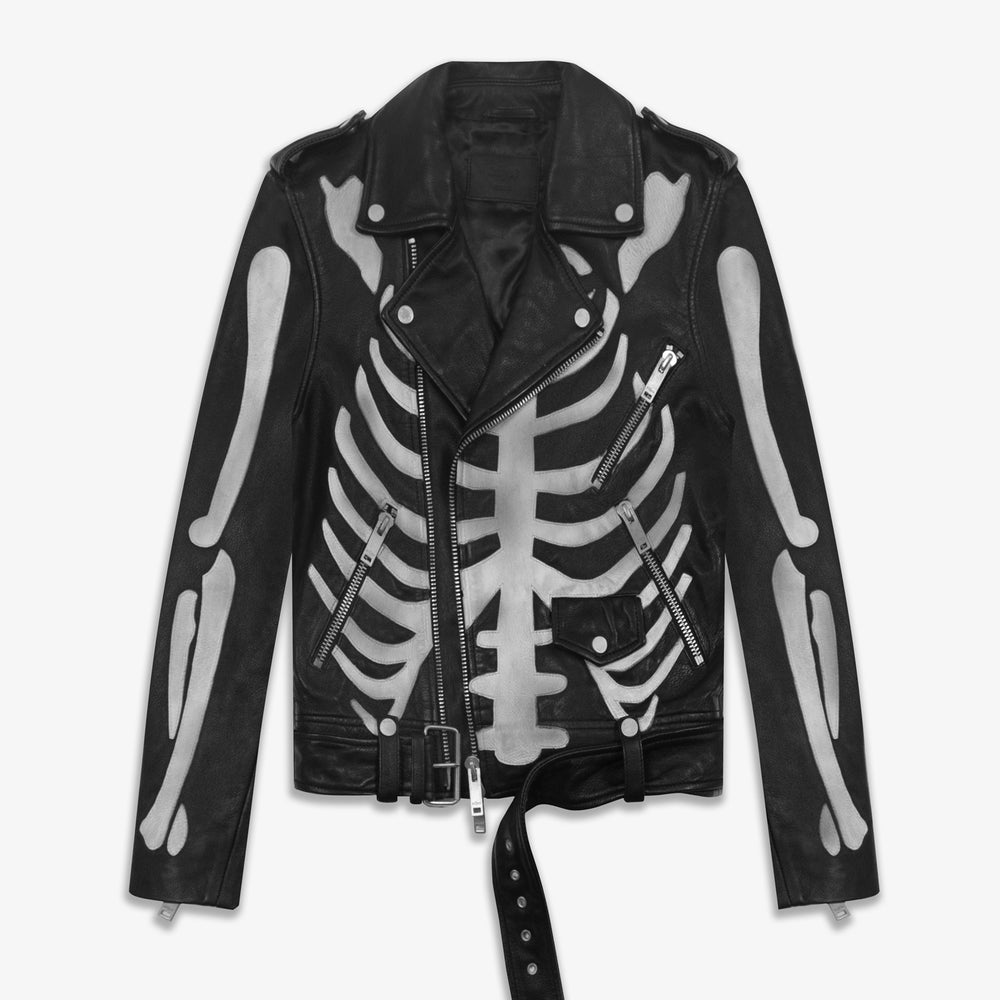 Hollywood hunna 2024 black multicolored skeleton jacket