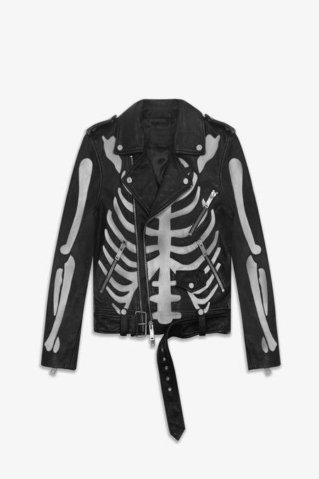The Skeleton Deuce Biker Jacket -Vintage Black