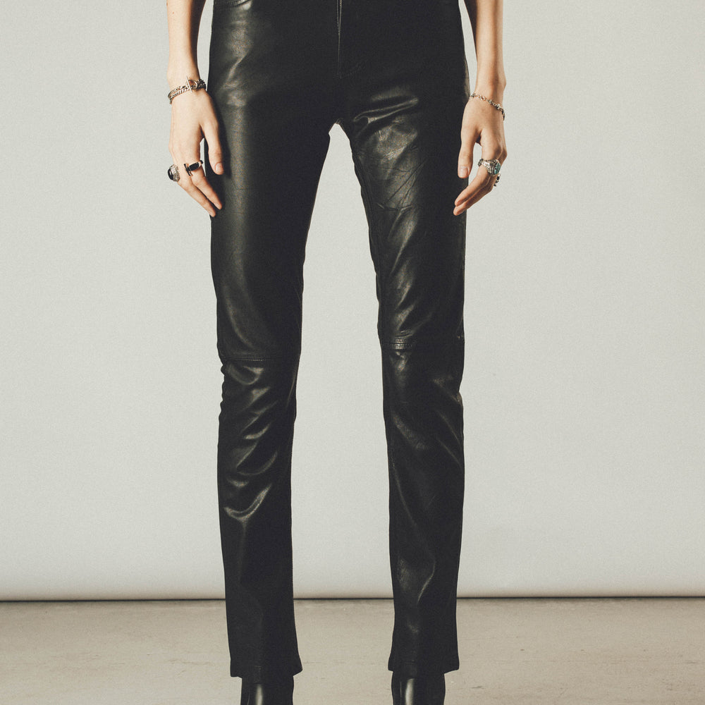 Leather Pants Vintage Black