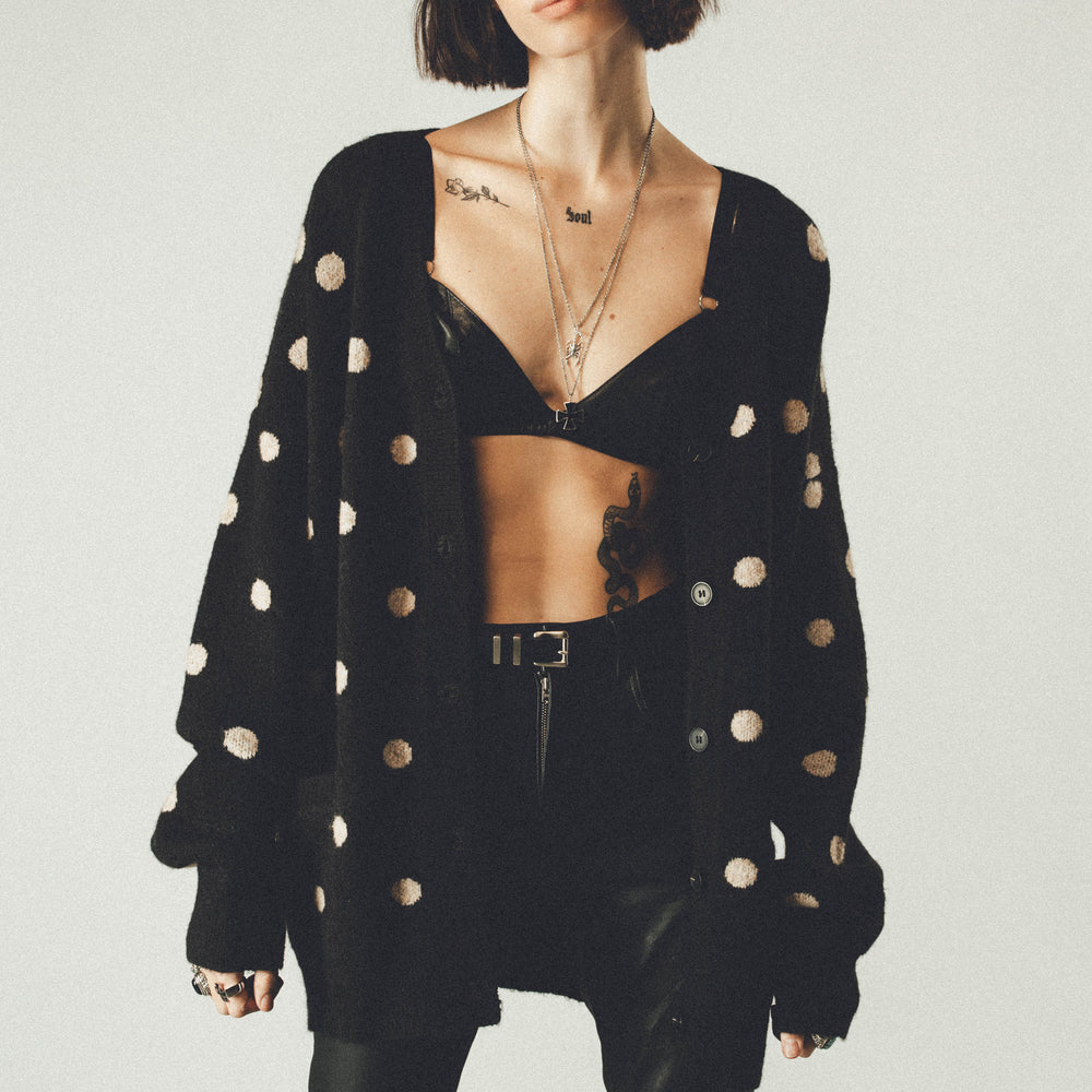 POLKA DOT CARDIGAN | BLACK ‐ OTHER