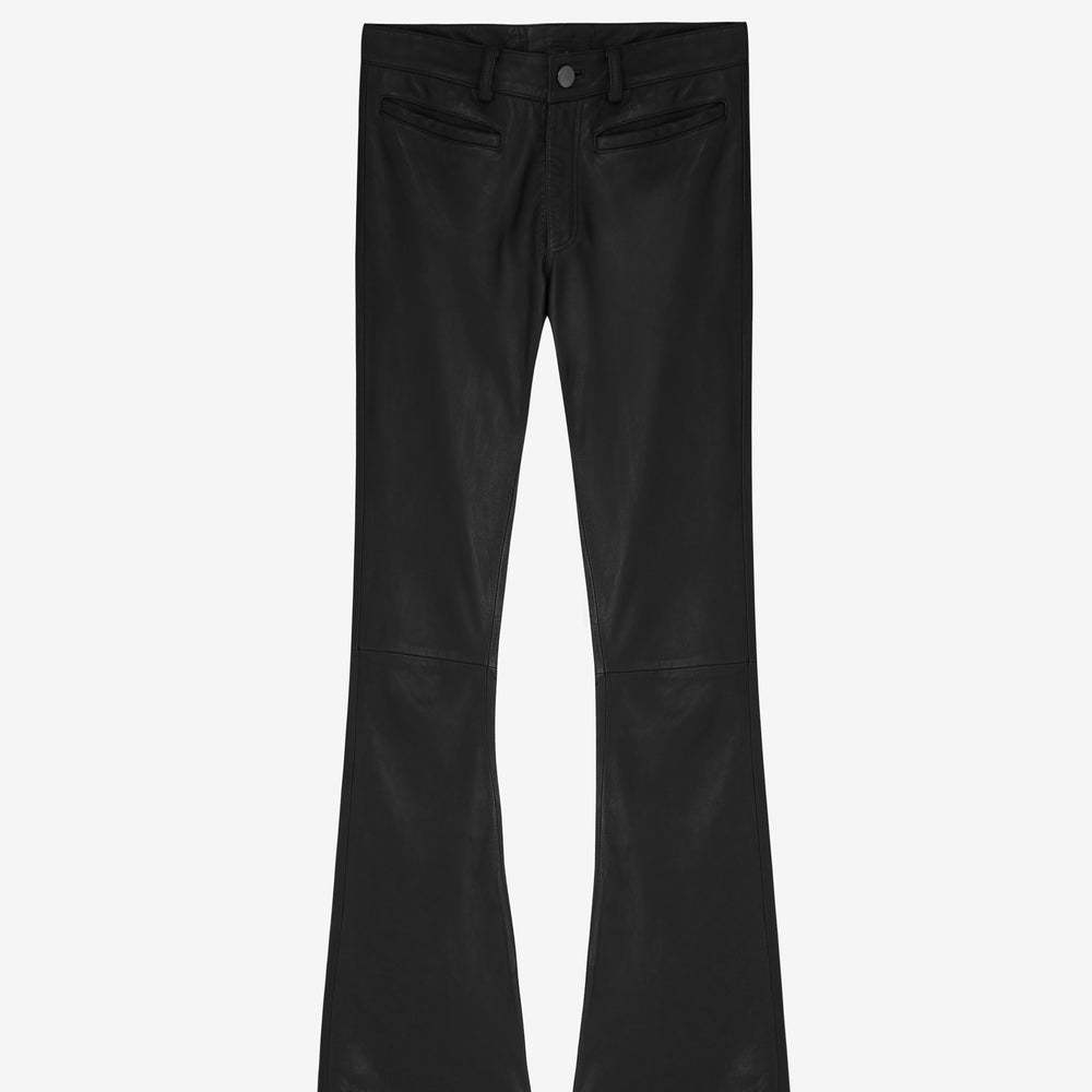 O24 Flared Leather Pants | Vintage Black ‐ OTHER