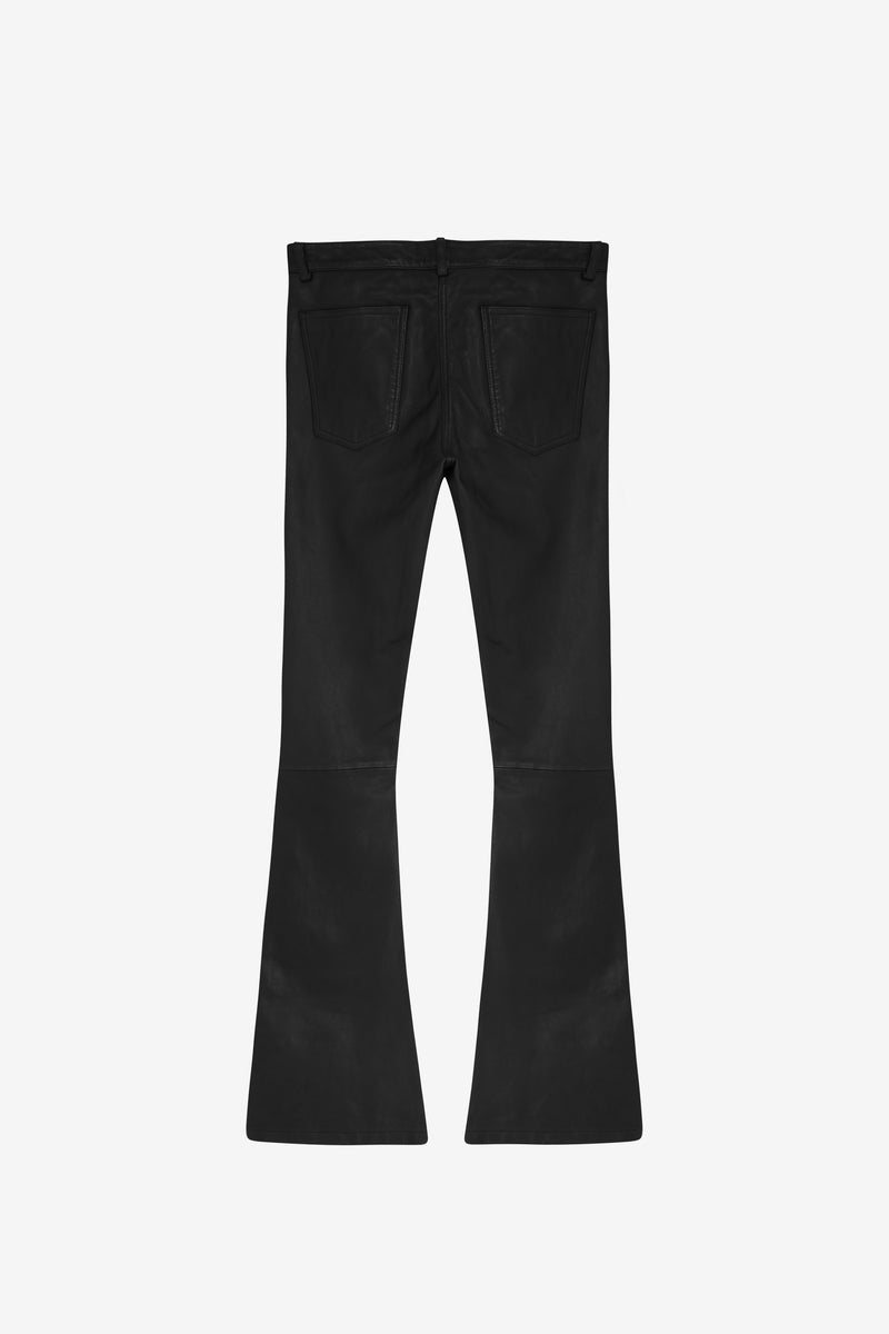 O24 Flared Leather Pants - Vintage Black