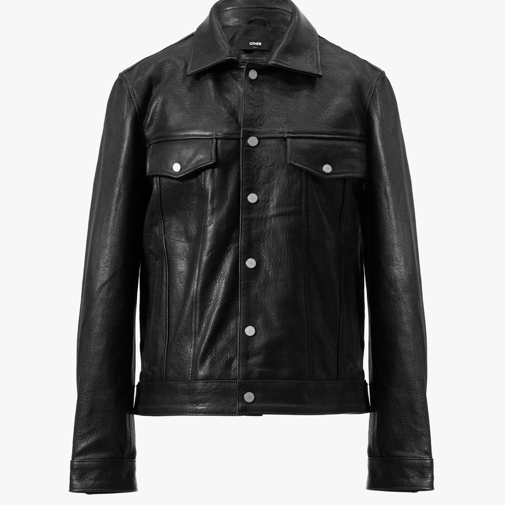 THE LEATHER TRUCKER JACKET - BLACK ‐ OTHER UK