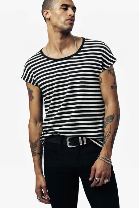 Lazarus Scoop Neck T-Shirt - Stripe