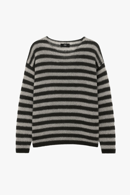 OVERSIZED CLASSIC STRIPE NAVARRO JUMPER - BLACK & DIRTY WHITE