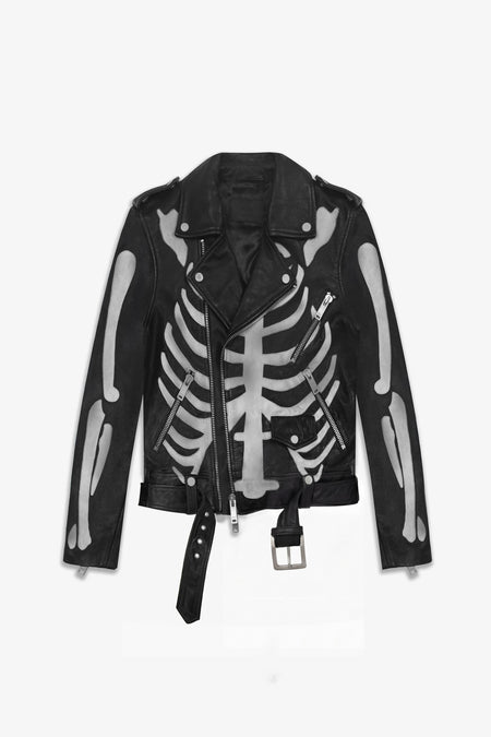 The Skeleton Biker Jacket -  Vintage Black