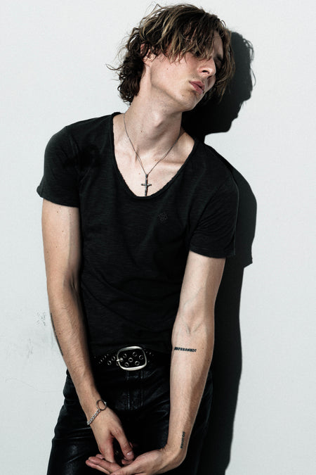 Icon Raw Scoop Tee - Aged Black