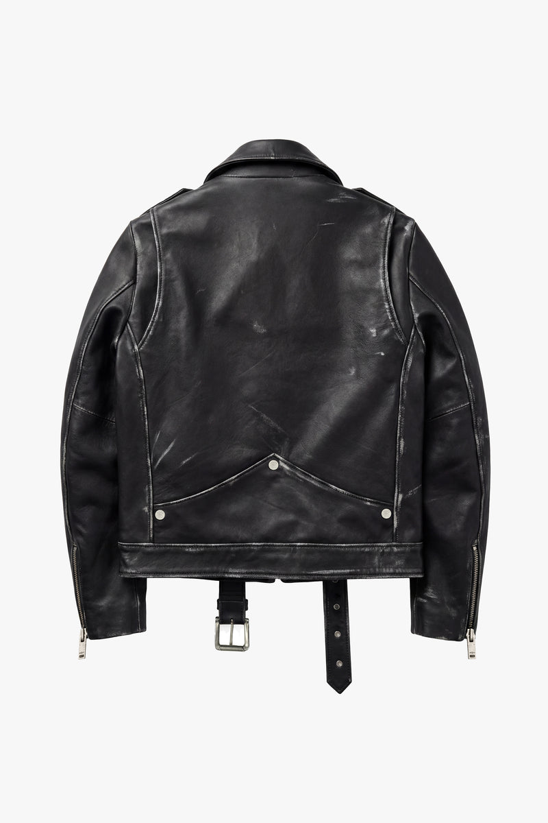 315 Leather Biker Jacket - Roadworn Black