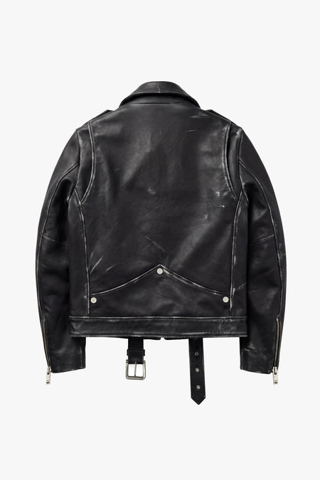315 Leather Biker Jacket - Roadworn Black