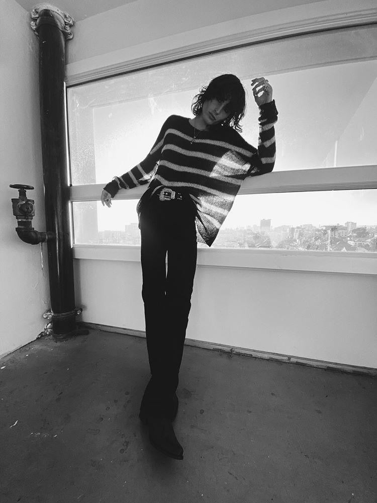 OVERSIZED BAND STRIPE NAVARRO JUMPER - BLACK & BONE