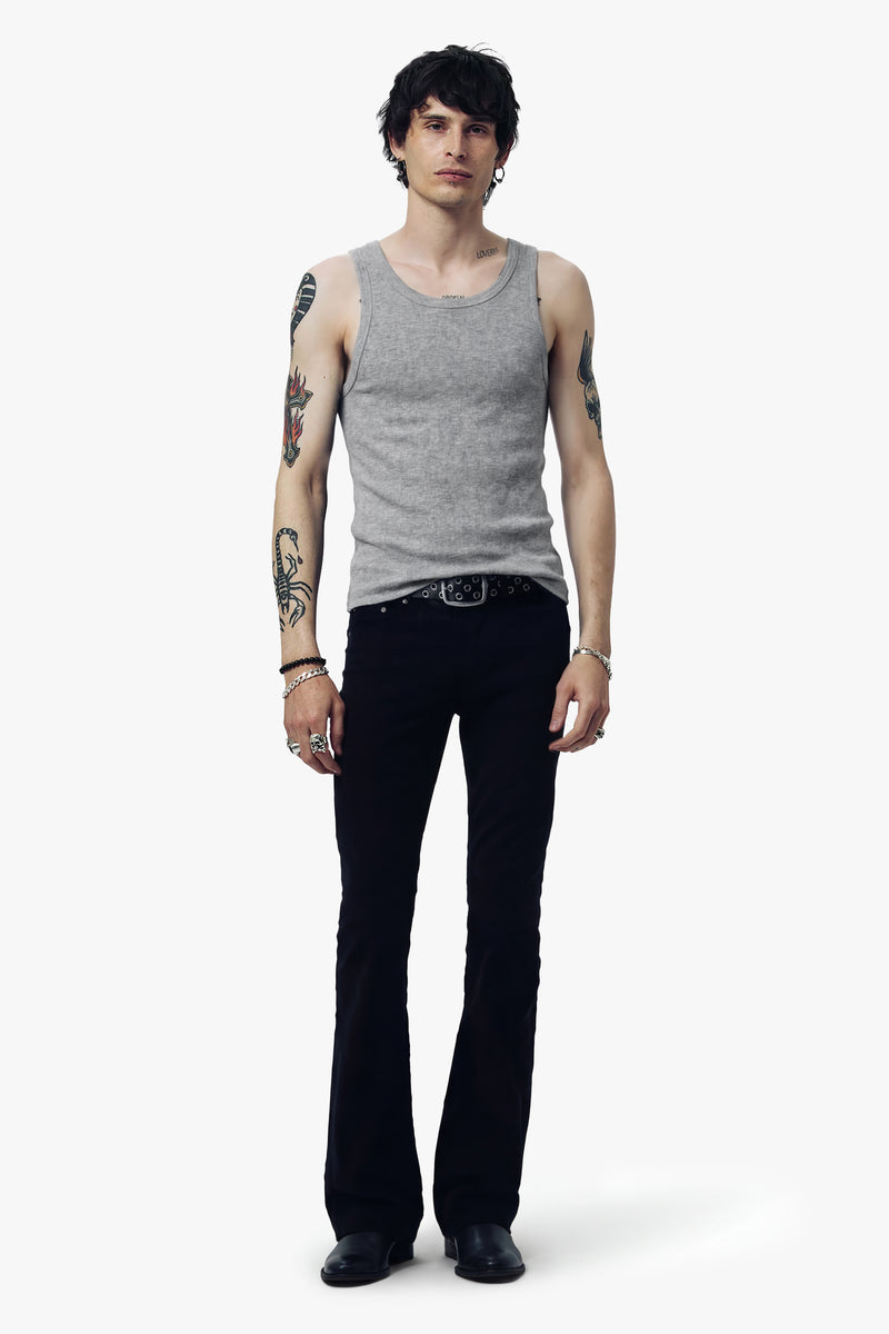 Heavy Rib  Beater Vest - Grey