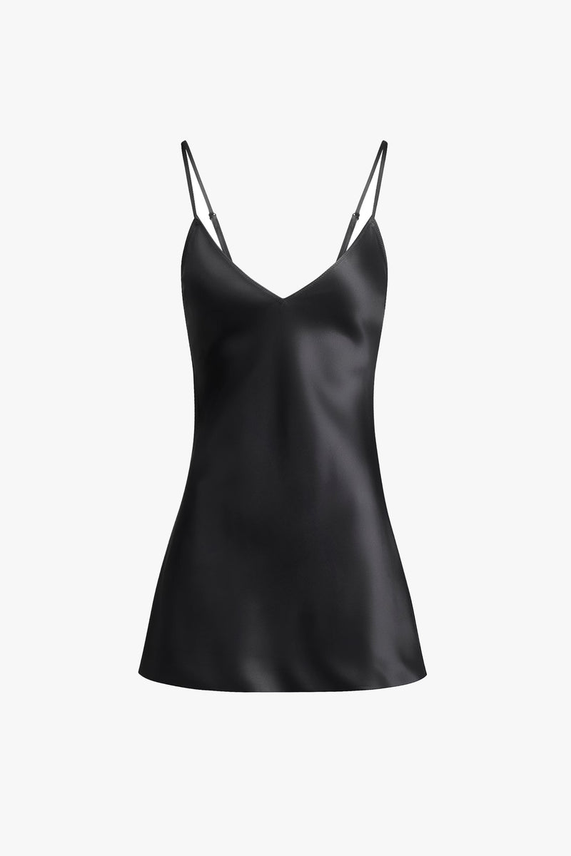 Silk Slip Dress - Black