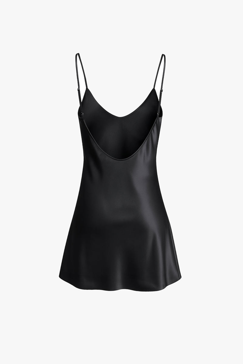 Silk Slip Dress - Black