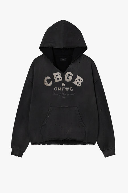 CBGB LOGO DISTRESSED HOODIE