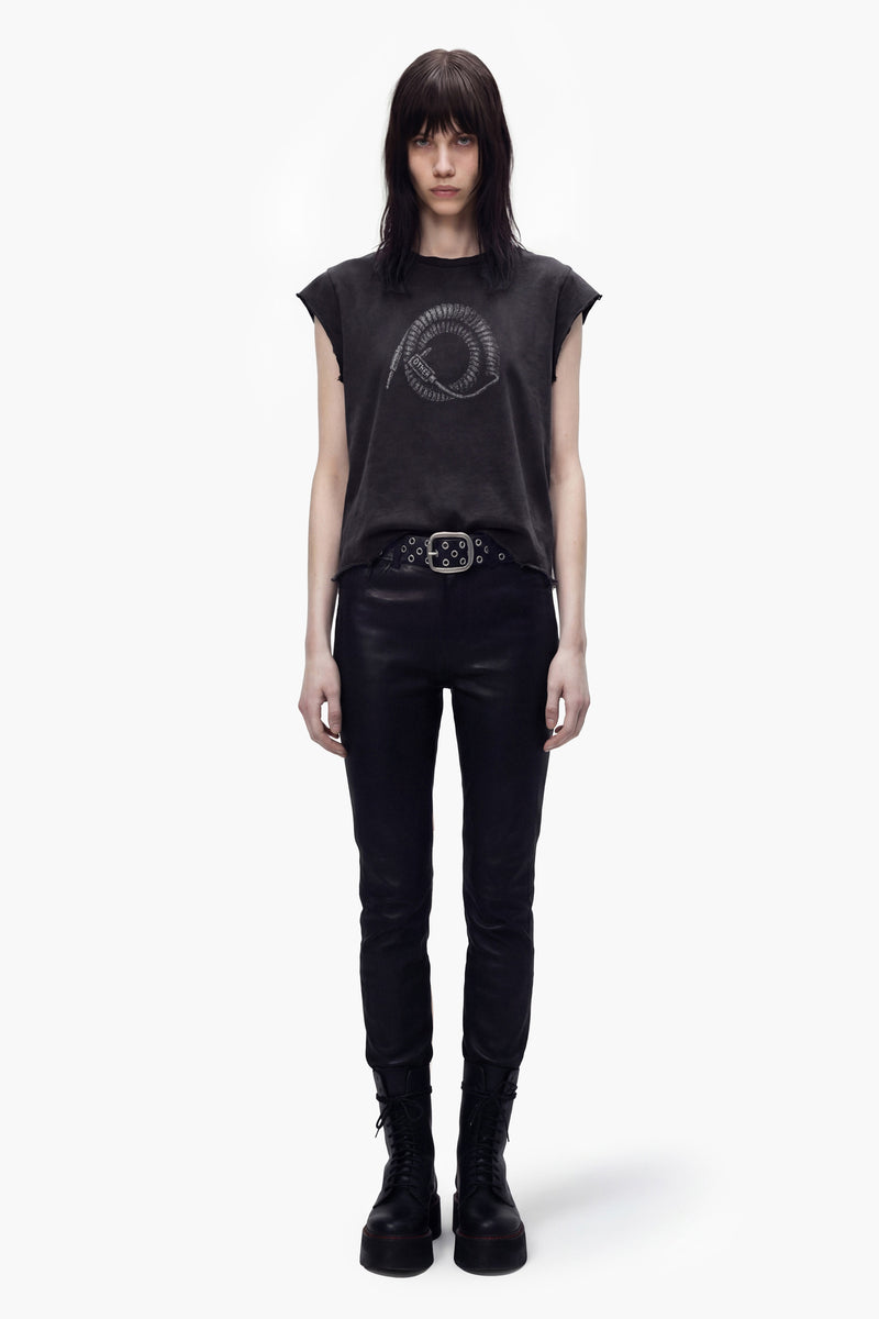 GUITAR CABLE ROCKER TEE - BLACK - WOMEN