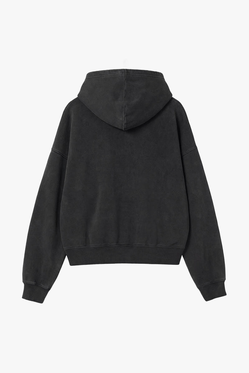 Vintage Issue Oversized Cropped Hoodie - Vintage Black-Women
