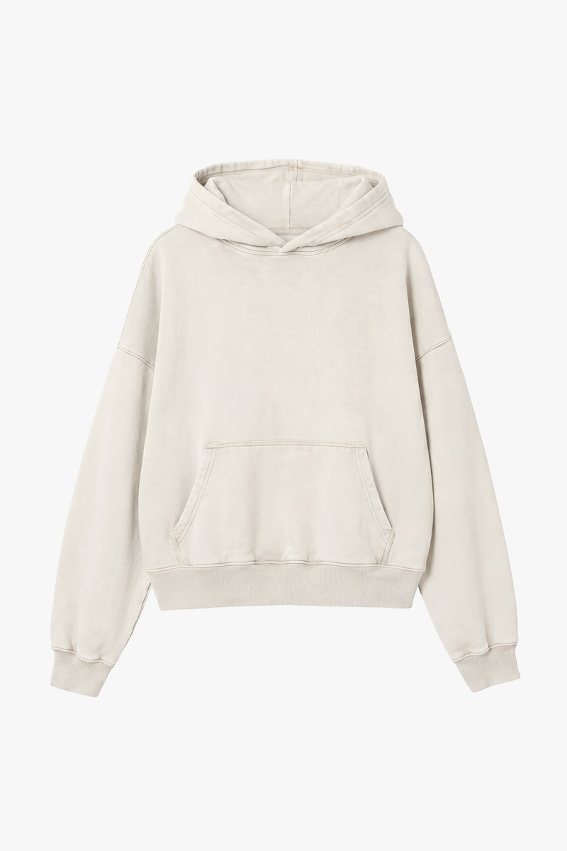 Vintage Issue Oversized Cropped Hoodie - Vintage White