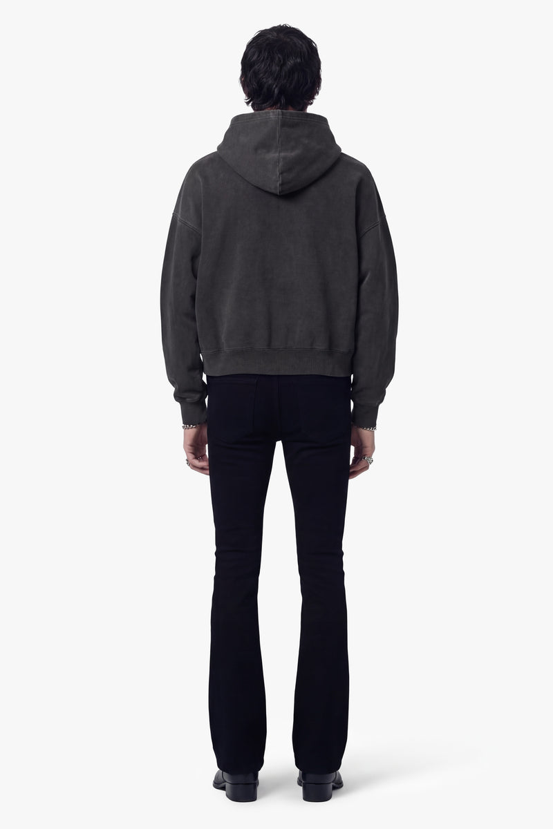 Vintage Issue Oversized Cropped Hoodie - Vintage Black