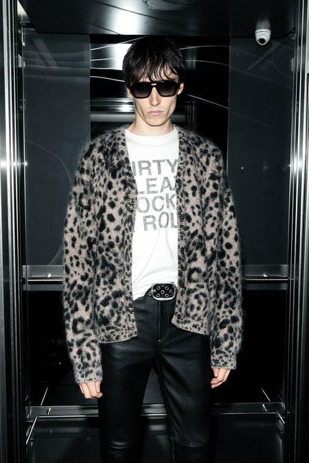Berwick Brushed Mohair Knit Cardigan - Leopard