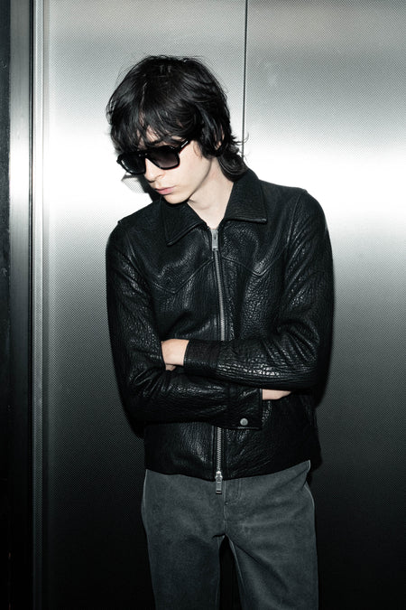Western Leather Jacket - Black