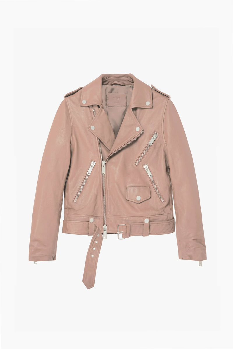 The Deuce Biker Jacket | Pink Blush