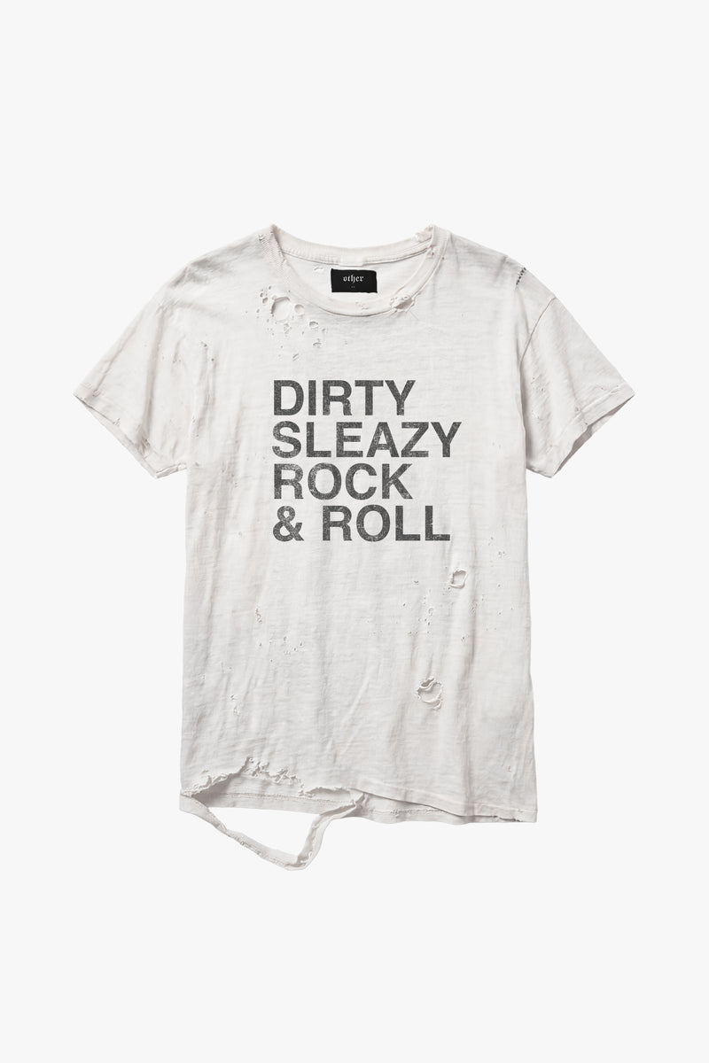 Dirty Sleazy Rock And Roll Thrasher Tee - Aged White - Women
