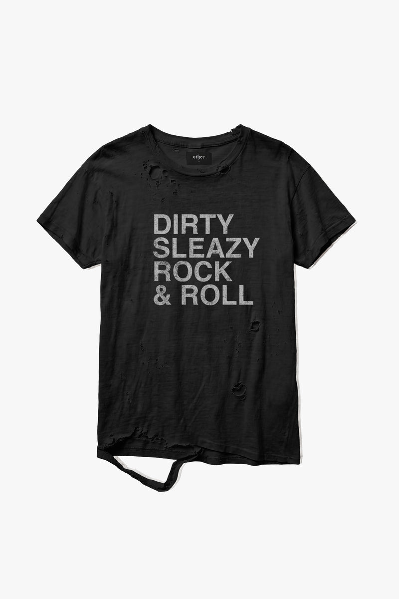 Dirty Sleazy Rock And Roll Thrasher Tee - Aged Black - Women