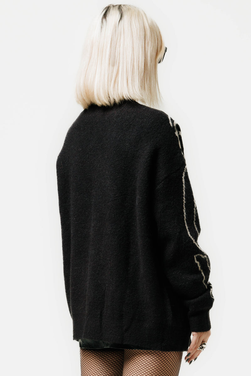 Oversized Reverse Skeleton Cardigan