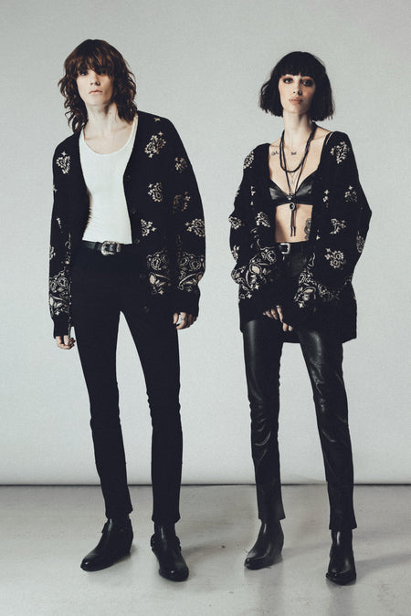 BANDANA OVERSIZED BRUSHED CARDIGAN