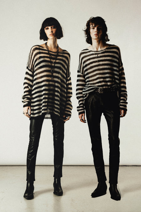 OVERSIZED CLASSIC STRIPE NAVARRO JUMPER - BLACK & DIRTY WHITE