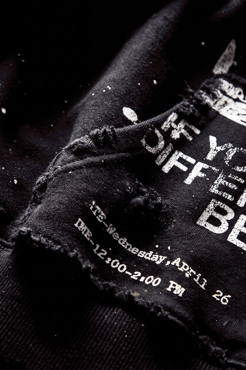 Rock Music Destroys Print Studio Hoodie - Aged black - Women