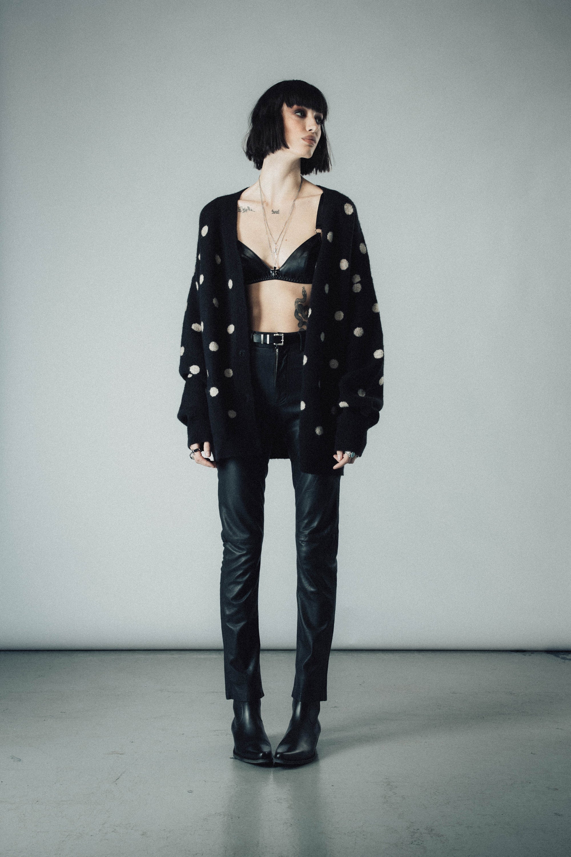 POLKA DOT OVERSIZED BRUSHED CARDIGAN ‐ OTHER