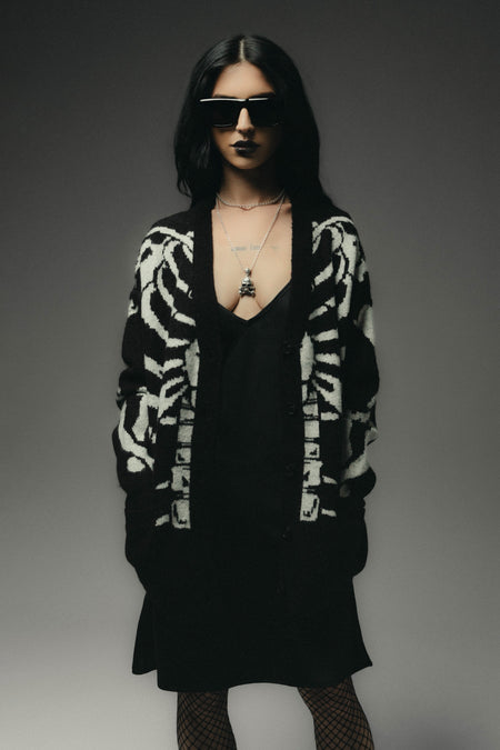 Skeleton Knit Cardigan | Black