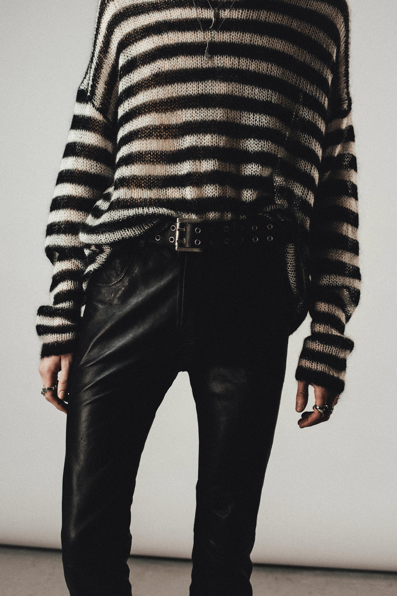 OVERSIZED CLASSIC STRIPE NAVARRO JUMPER - BLACK & DIRTY WHITE