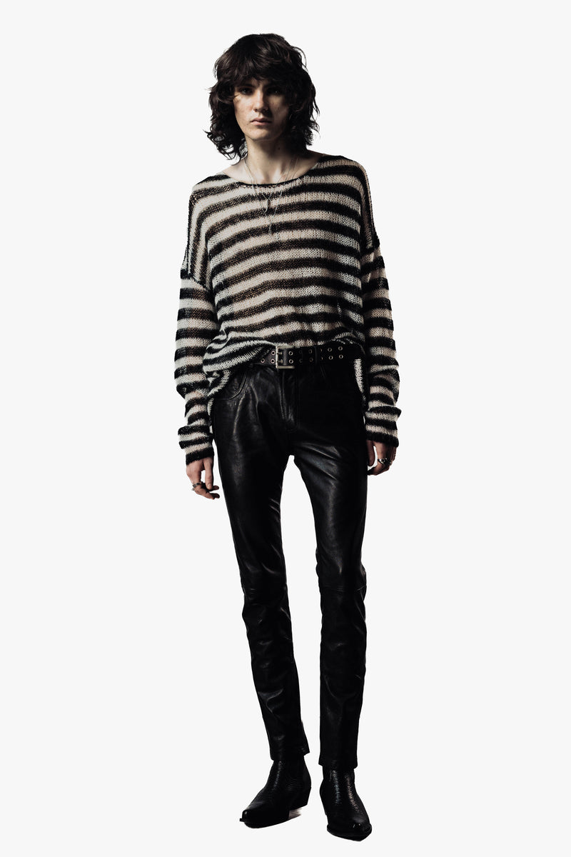 OVERSIZED CLASSIC STRIPE NAVARRO JUMPER - BLACK & DIRTY WHITE