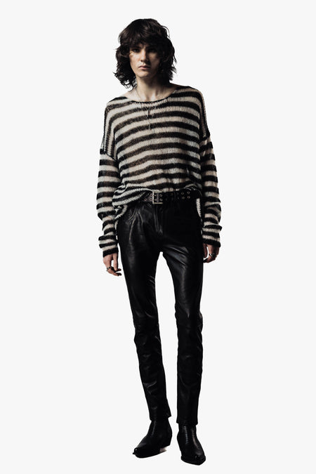 OVERSIZED CLASSIC STRIPE NAVARRO JUMPER - BLACK & DIRTY WHITE