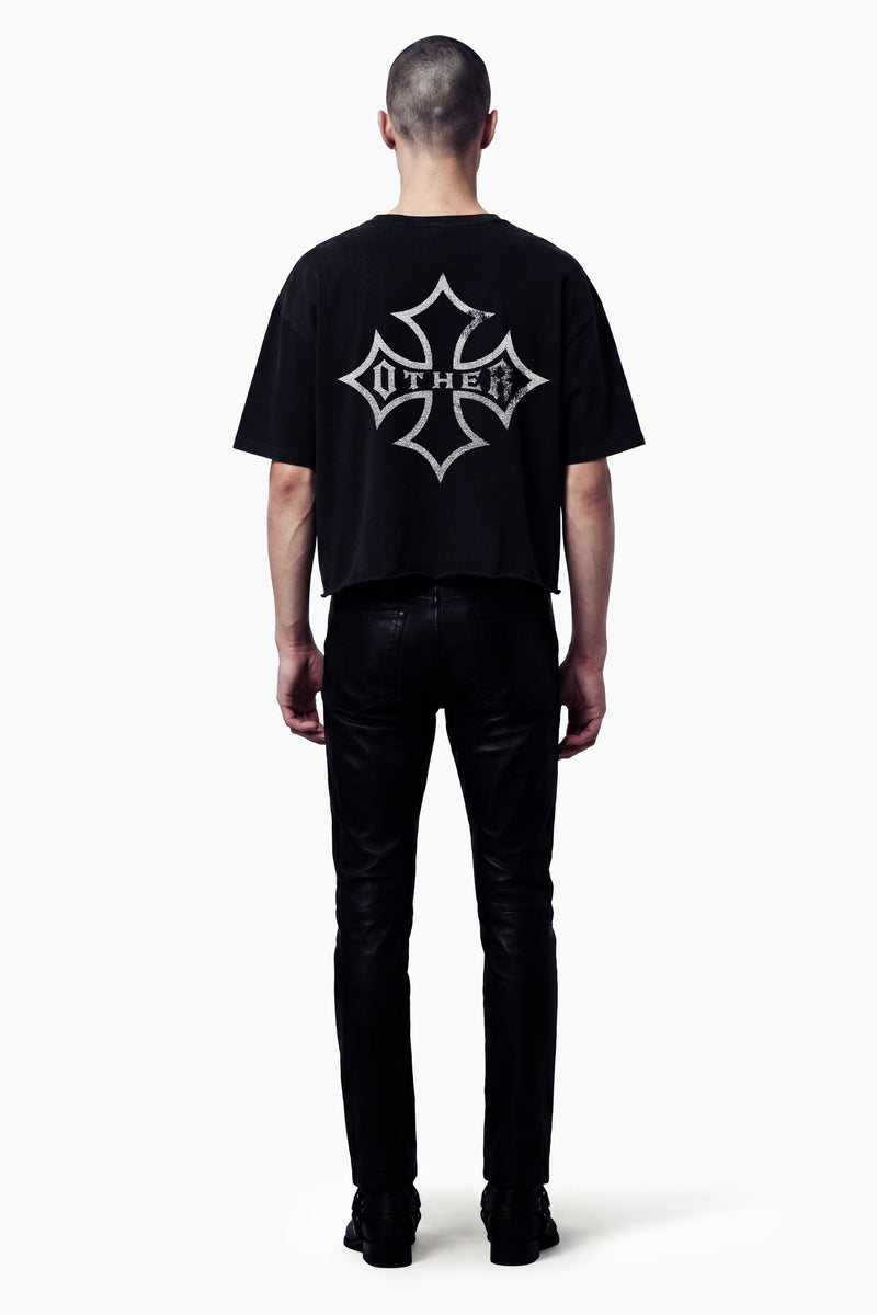 Icon Raw Edge Vintage Issue Oversized T-Shirt - Worn Black
