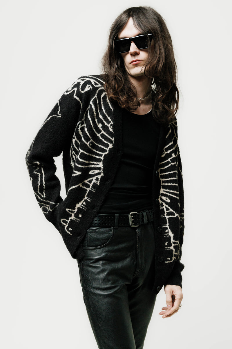 Oversized Reverse Skeleton Cardigan