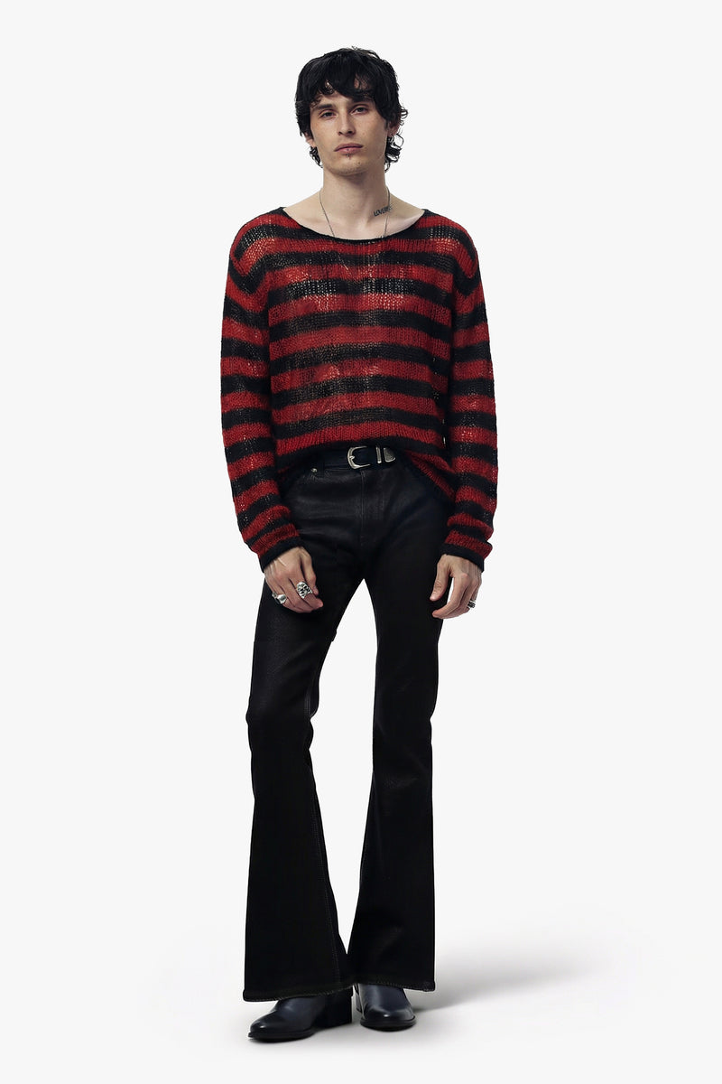 CLASSIC STRIPE NAVARRO JUMPER - BLACK & OXBLOOD